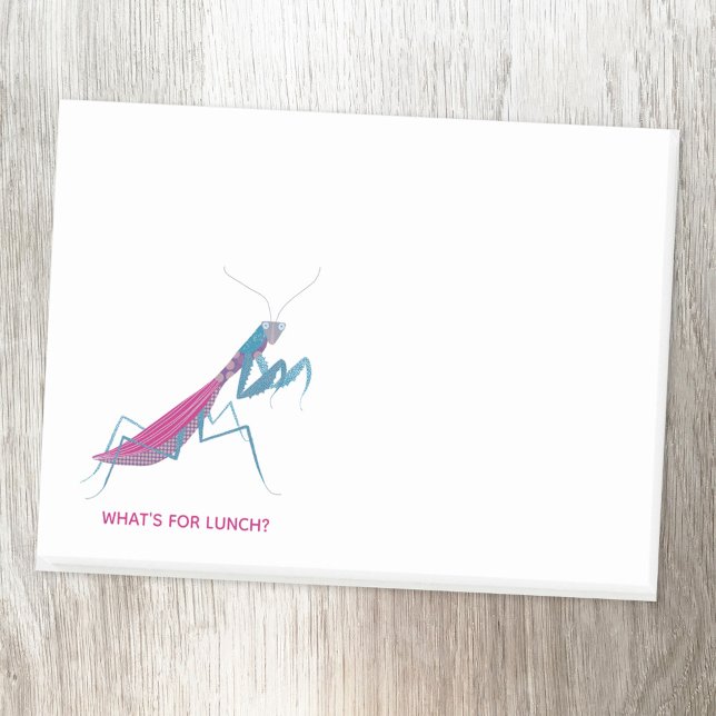 Post-it® Prier Mantis Texte personnalisé (Fun Praying Mantis Post-It notes with editable text)