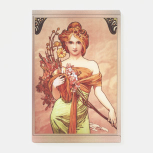 Post-it® Printemps c1900 Top deux tiers par Alphonse Mucha