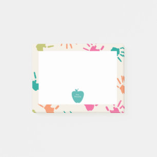 Post-it® Professeur coloré d'Apple Handprints de turquoise