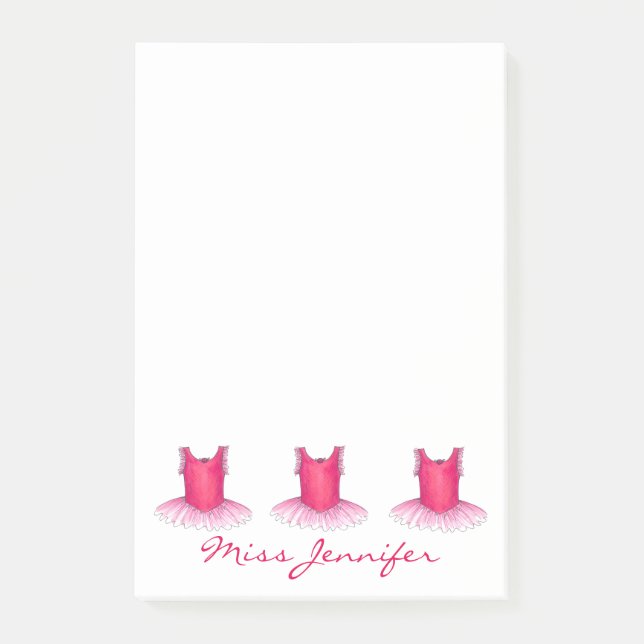 Post-it® Professeur de danse personnalisée Ballet rose Tutu (Devant)