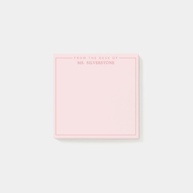 Post-it® Professeur Personnalisé Du Bureau De Rose (Devant)