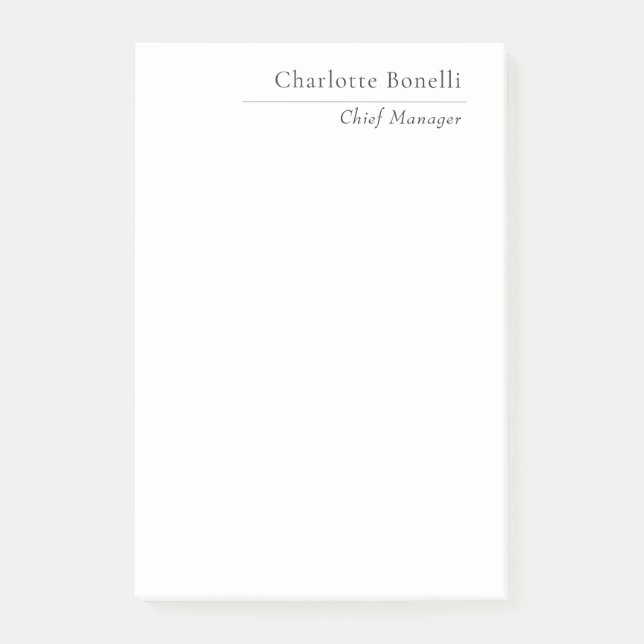 Post-it® Professional Modern Minimalist Plain Black & White (Devant)