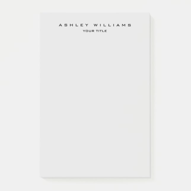 Post-it® Professionnel gris moderne uni unique (Devant)