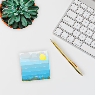 Post-it® Profitez de Votre Journée Soleil Nuages et Herbe