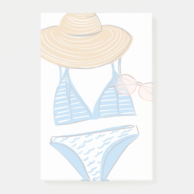 Post-it® Profitez du soleil - maillot de bain bleu (Devant)