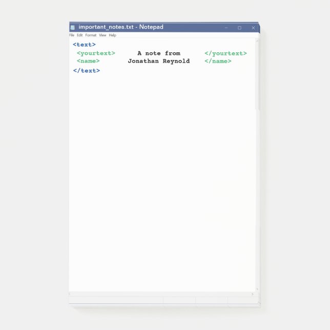 Post-it® Programmer Notepad Coder Format Informaticien (Devant)