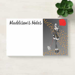 Post-it® Promeneur de chien mignon personnalisé Feuilles d'