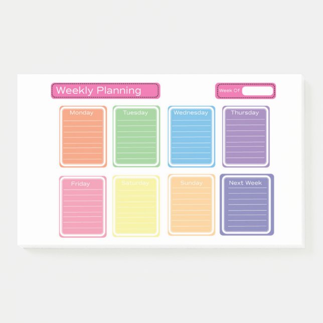 Post-it® Protection hebdomadaire multicolore de (Devant)