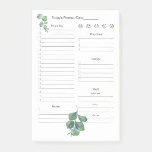 Post-it® Publier Notes 4"x6" Buts quotidiens, Planification