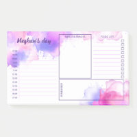 Purple Fuchsia Aquarelle Stains Daily Planner