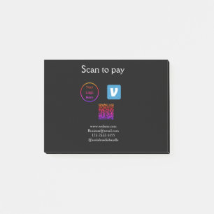 Post-it® Q R code venmo scanner pour payer ajouter le logo 