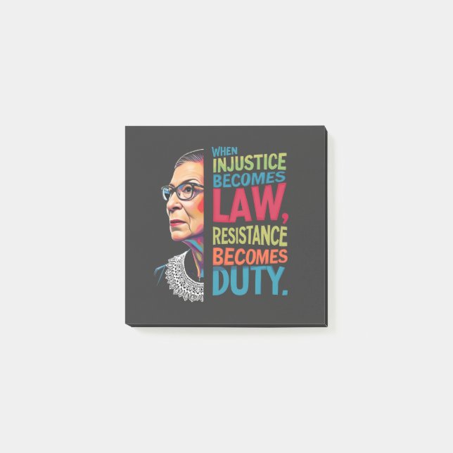 Post-it® Quand l'injustice devient loi, la résistance devie (Devant)