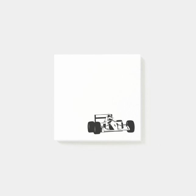 Post-it® Race Car Silhouette noir et blanc (Devant)