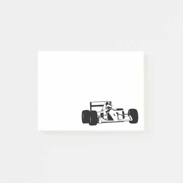 Post-it® Race Car Silhouette noir et blanc (Devant)