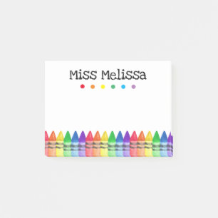 Post-it® Rainbow Crayons Preschool Enseignant Stick Notes