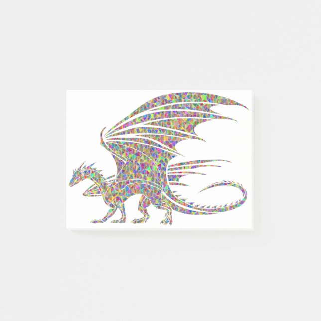 Post-it® Rainbow Dragon Tribal Tattoo Idee Geschen Post-it Klebezettel (Vorderseite)