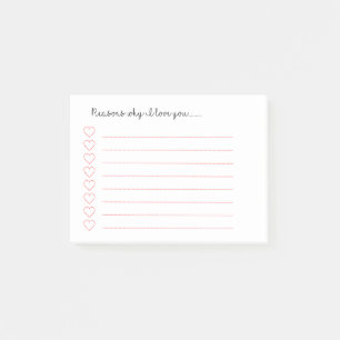 Post-it® Raisons pour lesquelles je t'aime...............