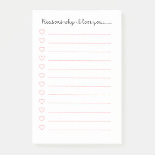 Post-it® Raisons pour lesquelles je t'aime............... N