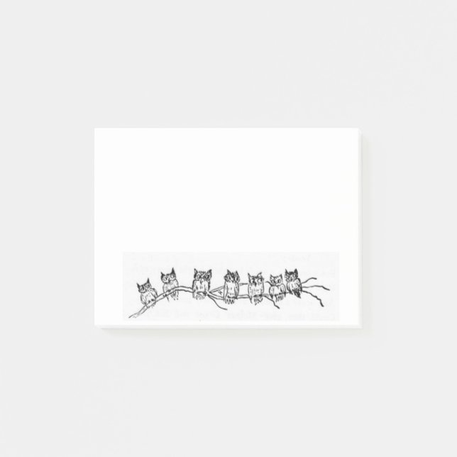 Post-it® Rangée des notes de post-it de hiboux (Devant)