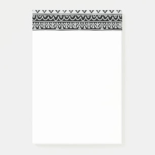 Post-it® Rangées de motifs gribouillés noir et blanc