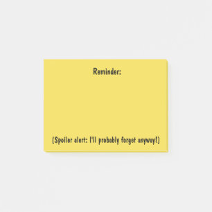 Post-it® Rappel avec les notes collantes d'une alerte de