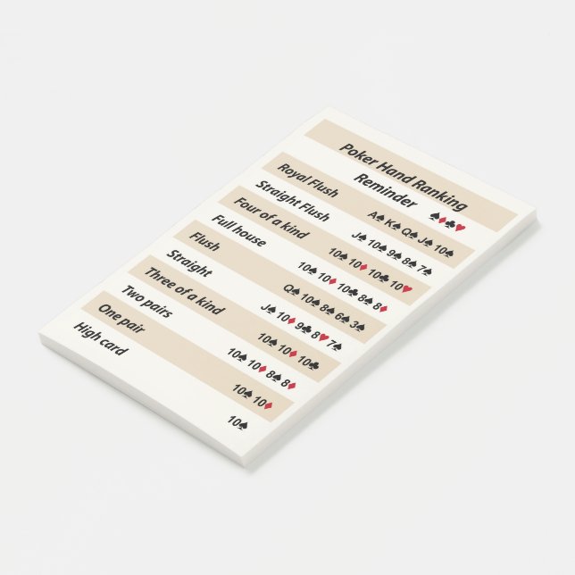 Post-it® Rappel de classement main de poker avec des rayure (Incliné)