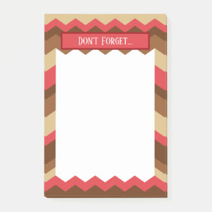Post-it® Rappel de Motif Brown et rouge Chevron