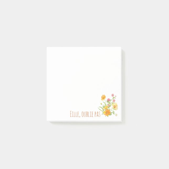 Post-it® Rappel du bouquet de fleurs de trèfle québécois (Devant)