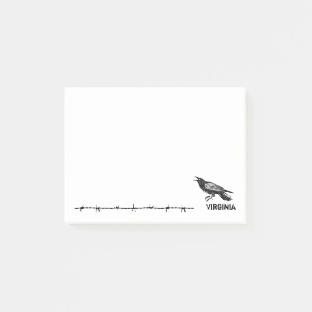 Post-it® Raven tiré par la main et noir (Devant)