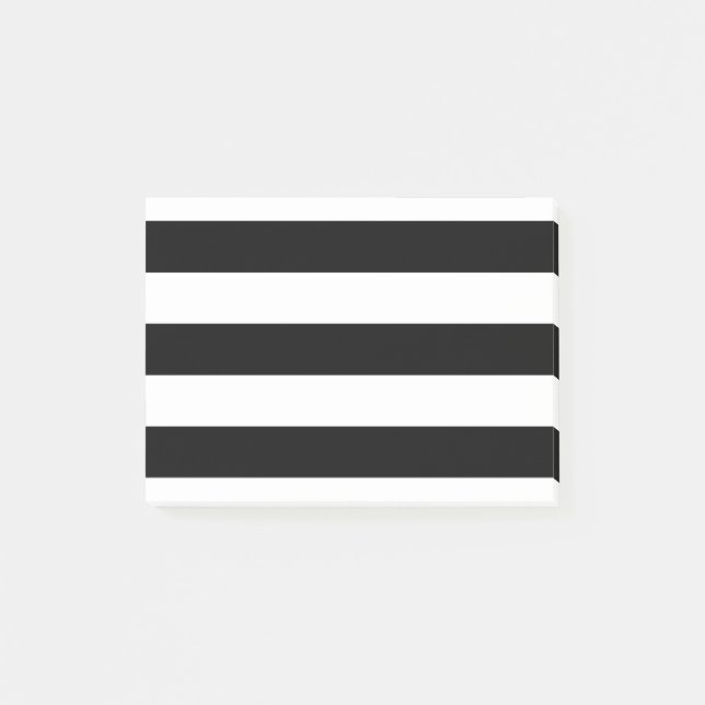 Post-it® Rayures noires et blanches de style moderne (Devant)