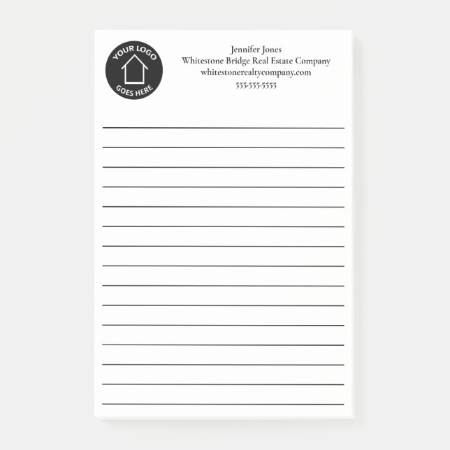 Post-it® Real Estate Business Logo Custom Lined Realtor (Devant)