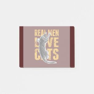 Post-it® Real Men Love Chats sur rouge bordeaux