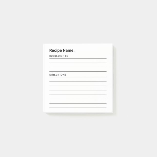 Post-it® Recette (Devant)