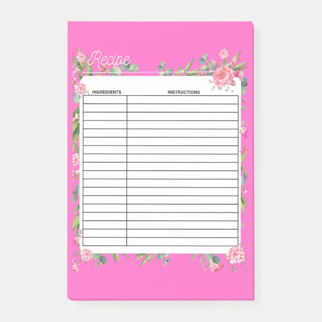 POST-IT® RECETTE, CUISINE, CHEF, (Devant)