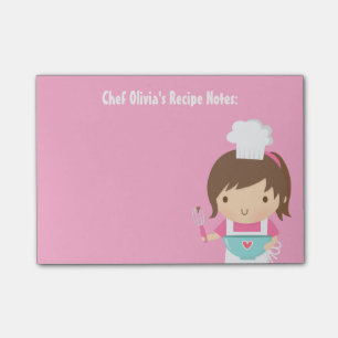 Post-it® Recette de la fille boulangère Little Chef mignonn