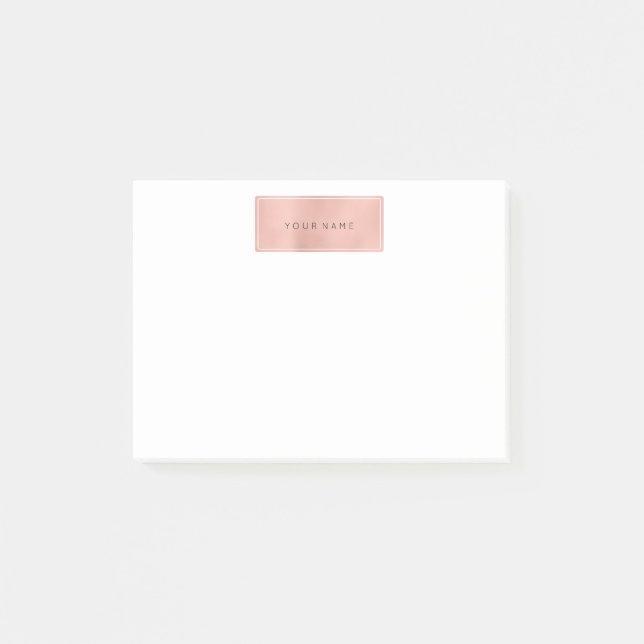 Post-it® Rectangle en poudre or rose Rose Luxe (Devant)