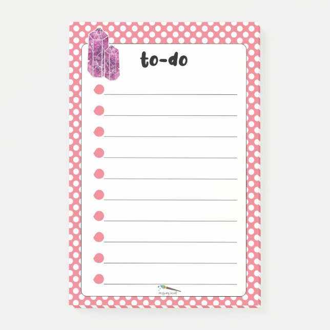 Post-it® Red Polka Dot Red Wine Diamonds TO-DO (Devant)