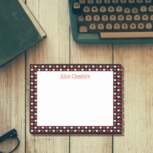 Post-it® Red & White Hearts Post personnalisé Notes (Créateur téléchargé)
