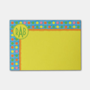 Post-it® Régénérez - le pois coloré fruité sur le bleu