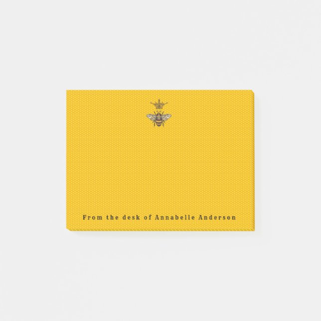 Post-it® Reine d'abeille avec couronne ornée (Devant)