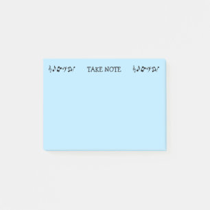 Post-it® Remarques Blue Music Notes