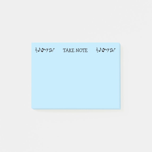 Post-it® Remarques Blue Music Notes (Devant)