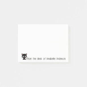 Post-it® Remarques personnalisables de Kitty noir mignon