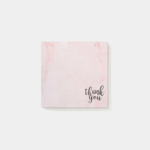 Post-it® Remerciement Or Amour Cœur Marbre Rose