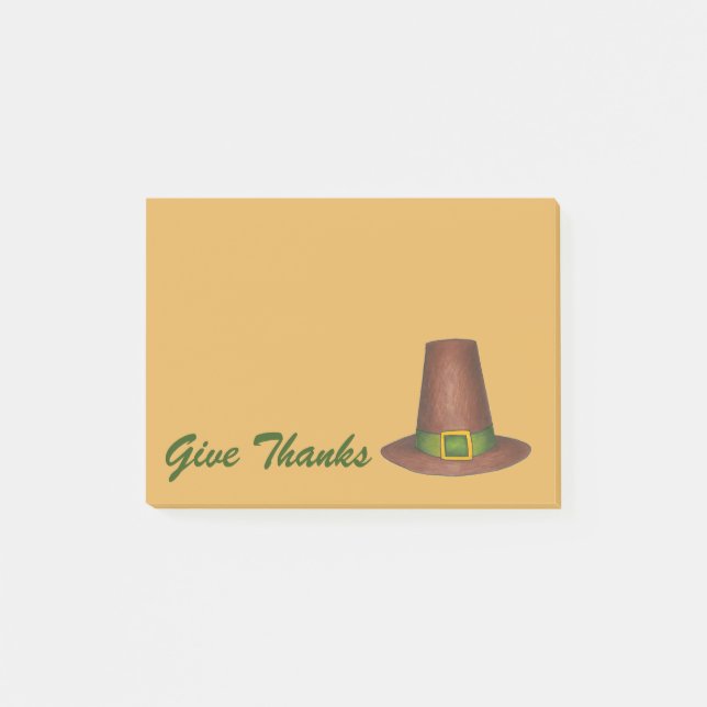 Post-it® Remerciements Thanksgiving Pilgrim Puritan Casquet (Devant)