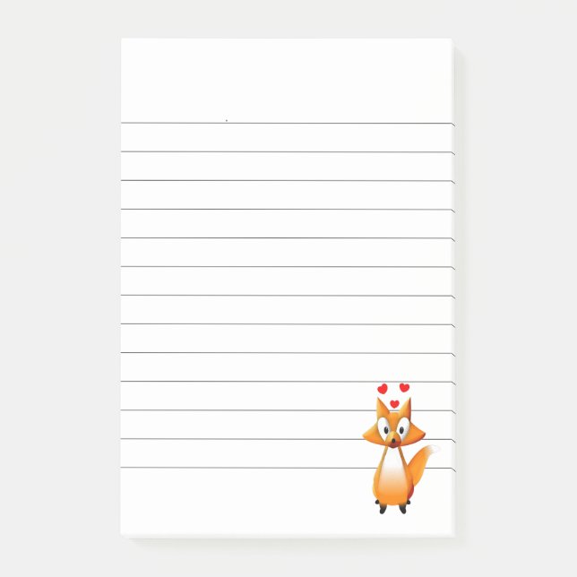 Post-it® Renard de dessin animé mignon à motif (Devant)