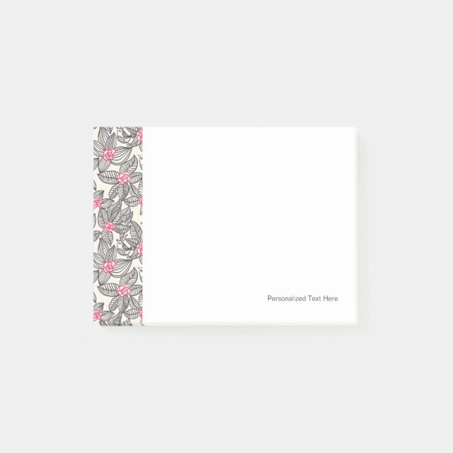 Post-it® Représentation florale avec oiseaux caricaturaux 2 (Devant)