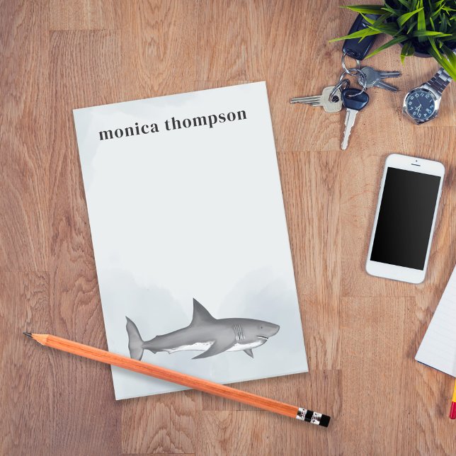 Post-it® Requin bleu bleu minimaliste personnalisé (Créateur téléchargé)