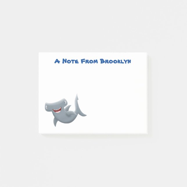 Post-it® Requin marteau de dessin animé mignon drôle (Devant)