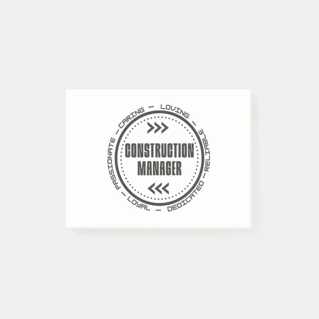Post-it® Responsable de la construction (Devant)